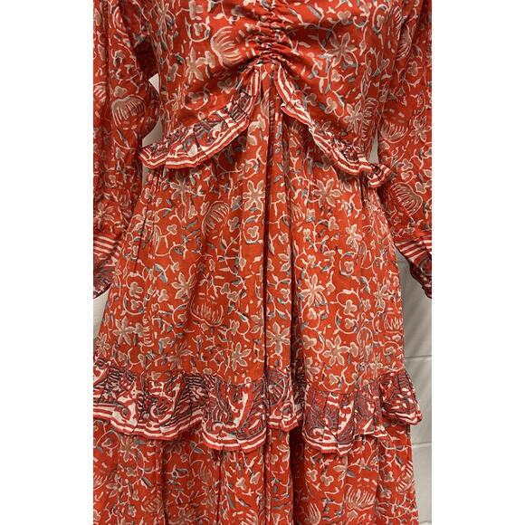 CLEOBELLA Celia Midi Organic Cotton Dress Fan Block Print Woman’s Size M NEW NWT - Picture 8 of 16